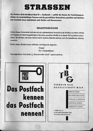 Alphabetisches Straßenverzeichnis