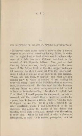 II. His mother's pride and father's satisfacation