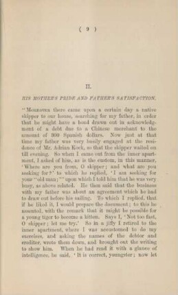 II. His mother's pride and father's satisfacation