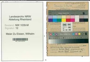 Entnazifizierung Wilhelm Meier Zu Eissen , geb. 06.09.1895 (Landwirt)