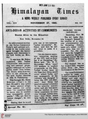 No. XV (27 December 1960)