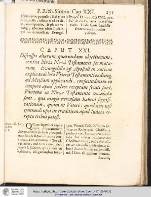 Caput XXI. Discussio aliarum quarundam objectionum contra libros Novi Testamenti formatarum