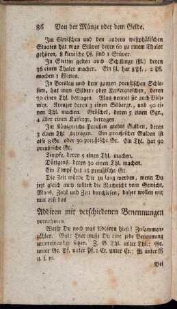 Addiren mit verschiedenen Benennungen[...] - Das Multipliciren oder Vervielfältigen.