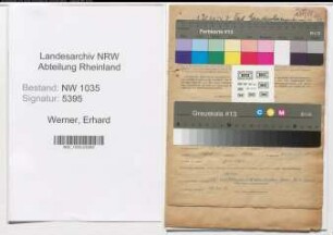 Entnazifizierung Erhard Werner , geb. 23.08.1903 (Betriebsfuehrer)