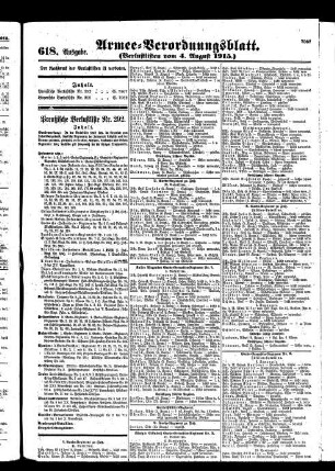 618. Ausgabe. Mittwoch, 4. August 1915