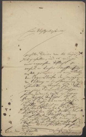 1 Brief von Friedrich von Raumer an Julius Eduard Hitzig
