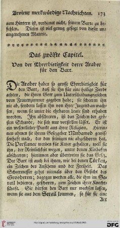 Das zwölfte Capitel. Von der Ehrerbietigkeit derer Araber für den Bart