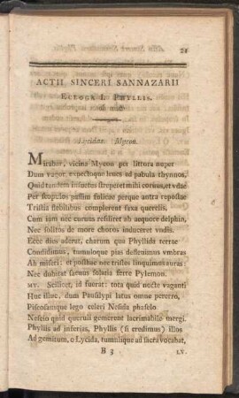 Actii Sinceri Sannazarii