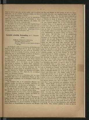 Dreizehnte ordentliche Versammlung am 7. November 1874