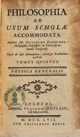 Philosophia : Ad Usum Scholae Accommodata, 5