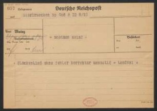 Brief an B. Schott's Söhne : 22.05.1931