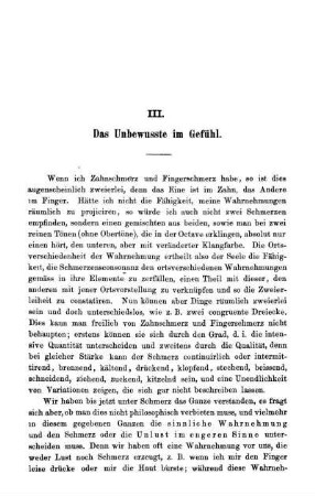 III. Das Unbewusste im Gefühl.