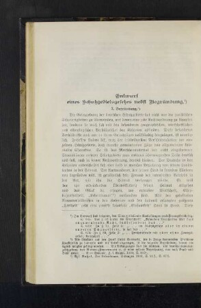 Entwurf eines Schutzgebietsgesetzes nebst Begründung.