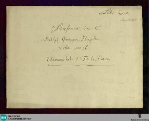 Symphonies. Arr - Don Mus.Ms. 691 : cemb; C; Hob I:90