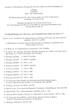 Veröffentlichungen des Museums- und Heimatvereins Stadt und Land e. V.
