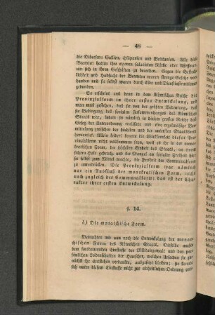 §. 14. b) Die monarchische Form.