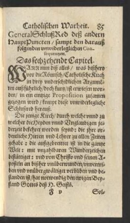 Generalschlußred deß andern Hauptpuncten ... Das sechzehendt Capitel.