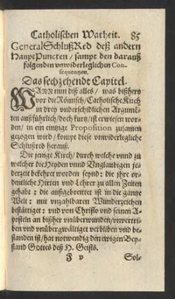 Generalschlußred deß andern Hauptpuncten ... Das sechzehendt Capitel.