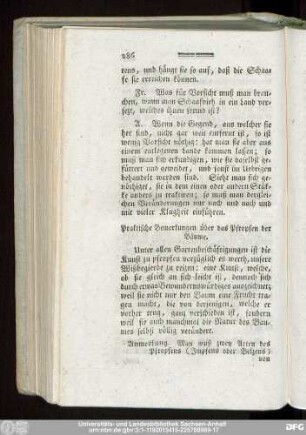 Praktische Bemerkungen über das Pfropfen der Bäume.