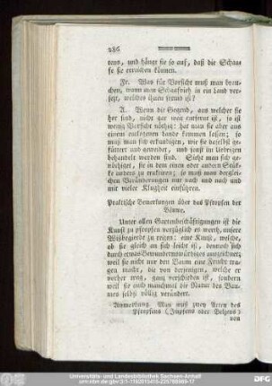 Praktische Bemerkungen über das Pfropfen der Bäume.