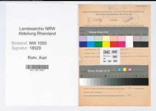 Entnazifizierung Karl Rohr, geb. 16.03.1891 (Zollbeamter)
