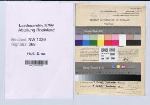 Entnazifizierung Erna Holl , geb. 28.04.1897 (Laborantin)