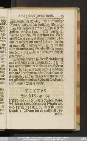 Textus. Luc. XIX, 41 - 84.