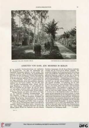 Arbeiten von Karl Joh. Mossner in Berlin