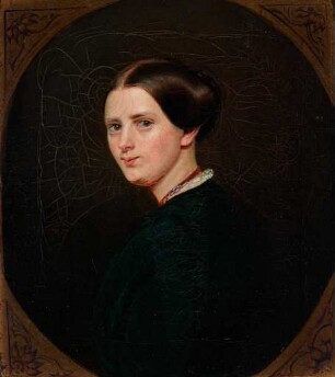 Bildnis einer jungen Frau der Familie Grashof, Halbfigur ohne Hände im Dreiviertelprofil