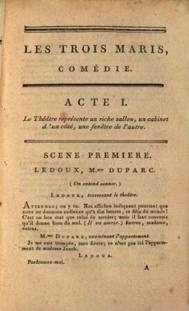 Les trois maris : comédie en cinq actes et en prose