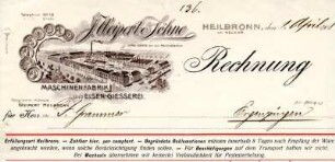 Rechnungsformular und Briefbogen der Fa. J. Weipert & Söhne mit Firmenansicht