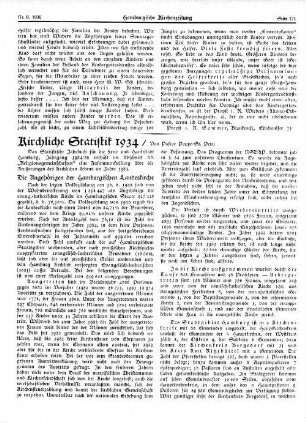 Kirchliche Statistik 1934