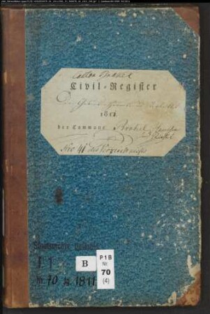 Zivilstandsregister der katholischen Gemeinde Brakel, Kreis Höxter (GHT 1811) (Gemeinde: Katholische Gemeinde Brakel)