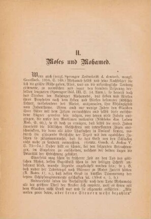 II. Moses und Mohamed