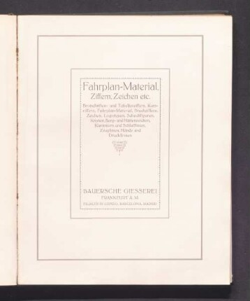 Fahrplan-Material, Ziffern, Zeichen etc.