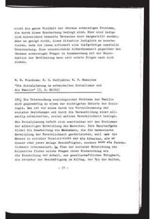Die Sozialplanung im entwickelten Sozialismus und die Familie