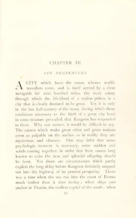 Chapter III. Its beginnings