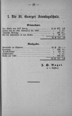 1. Die St. Georger Sonntagsschule.