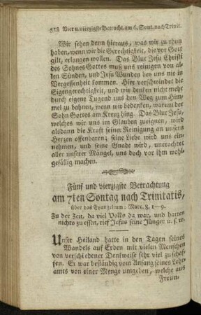 Fünf und vierzigste Betrachtung am 7ten Sontag nach Trinitatis, [...]
