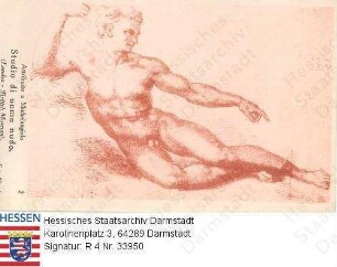 Großbritannien, London / Britisches Museum, Zeichnung, Akt eines Mannes, Ganzfigur