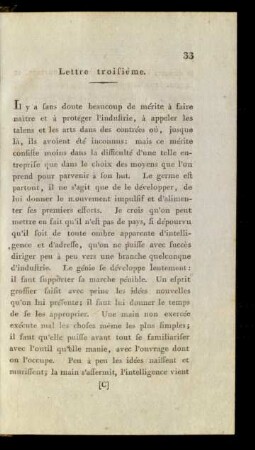 Lettre troisième