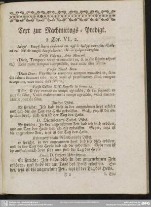 Text zur Nachmittags-Predigt