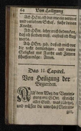 Das II. Capitel. Von Heiligung der Begierden.