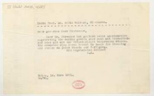 Brief an Fritz Volbach : 16.03.1931