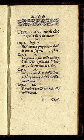 Tavola de' Capitoli che in questo libro si contengono.