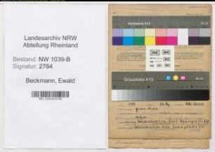 Entnazifizierung Ewald Beckmann , geb. 29.08.1912 (Tierarzt)