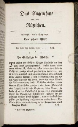 Das zehnte Stück. Montags, den 8. Merz 1756.