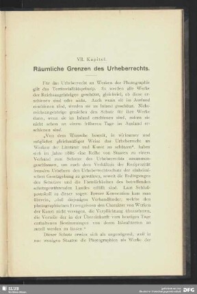 VII. Räumliche Grenzen des Urheberrechts