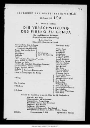 Die Verschwörung des Fiesko zu Genua