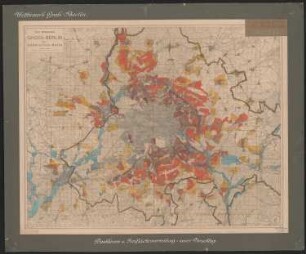 Wettbewerb Groß-Berlin 1910: Bauklassen und Freiflächenverteilung 1:60000, Vorschlag